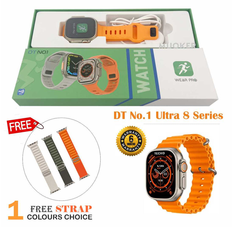 DT NO 1 8 Ultra Series 8 All Functions Smart Watch With 1 Strap Free Offer