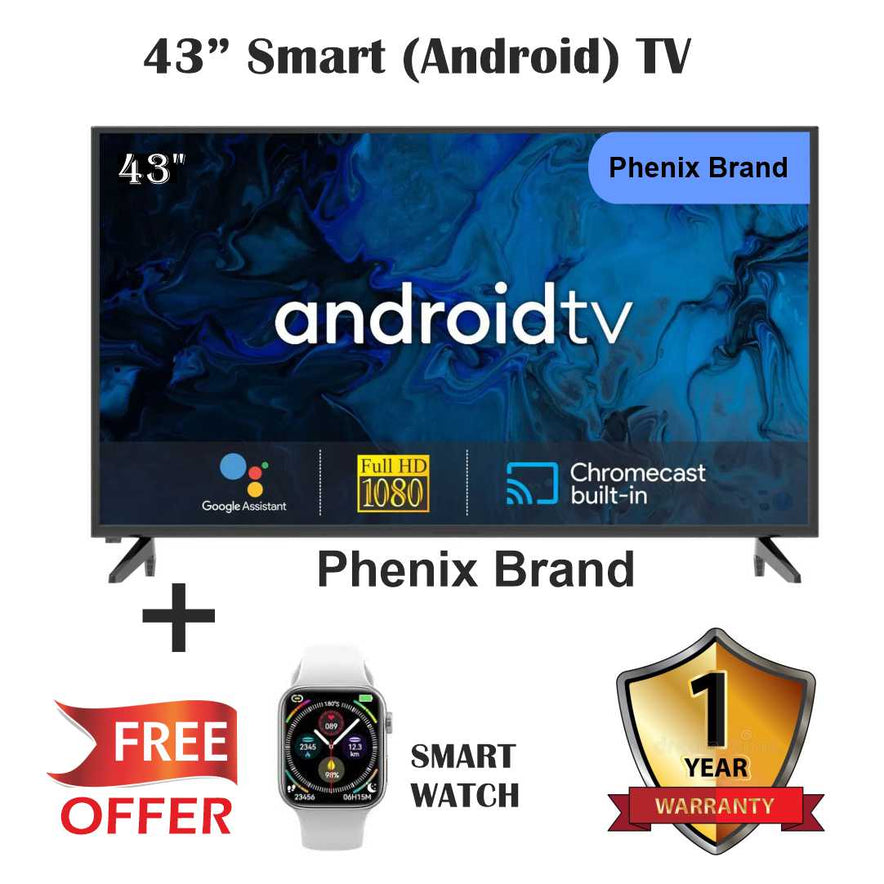 Phenix 109 cm (43 inches) Full HD Smart Certified Android LED TV