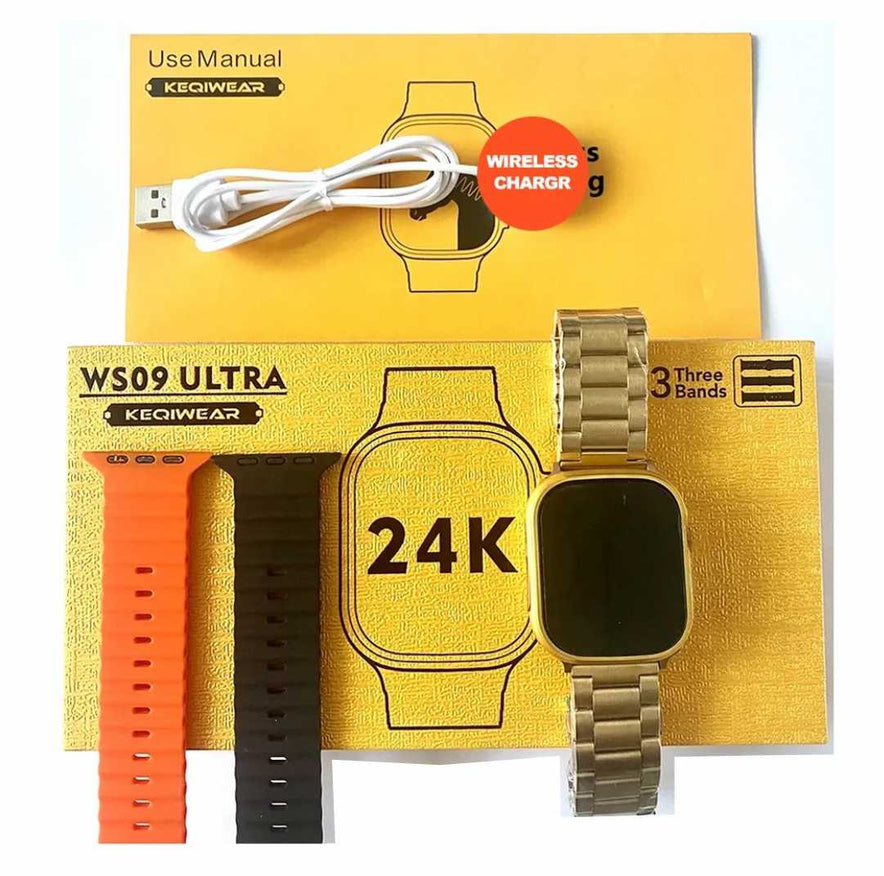 WS09 Ultra Smart Watch 49mm 2.05 Inch Waterproof Bluetooth Sport Watch with 3 Straps