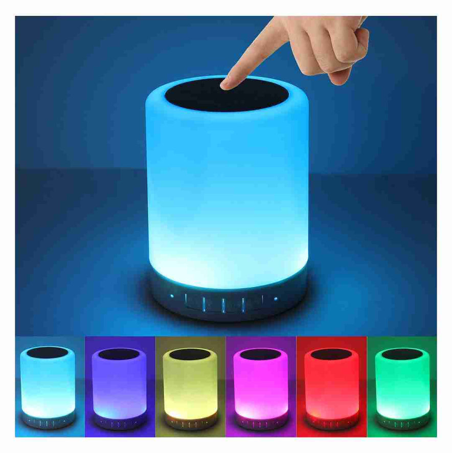 Wireless Portable Bluetooth Speaker with Smart Touch Led Mood Lamp (Multi Color)