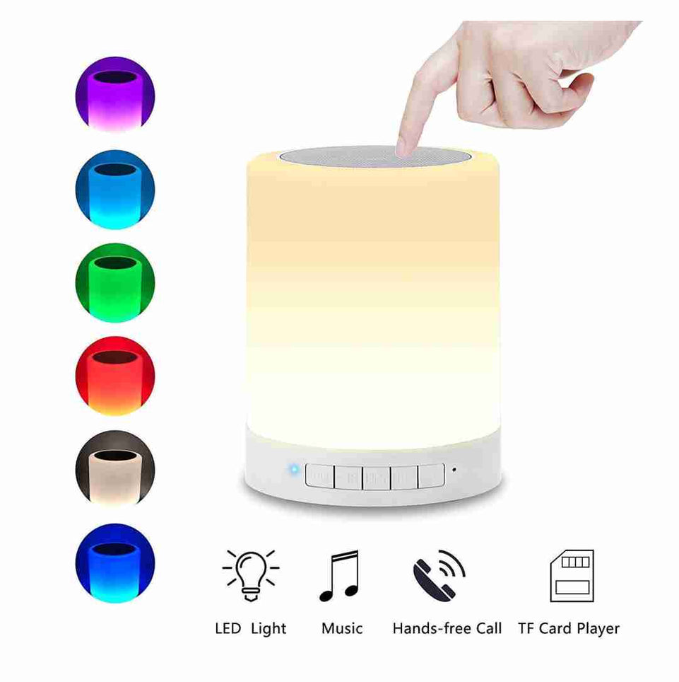 Wireless Portable Bluetooth Speaker with Smart Touch Led Mood Lamp (Multi Color)