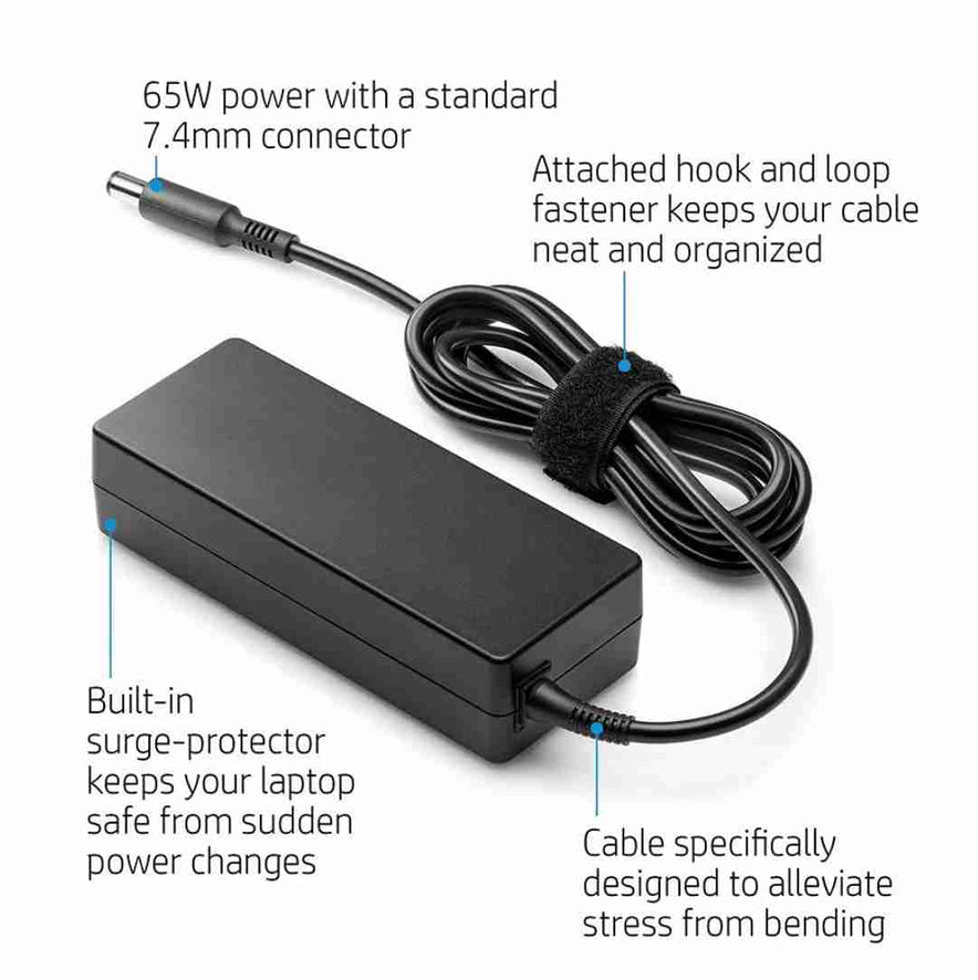 Hp 65W 7.4Mm Pin Charger for Hp Elitebook Laptop Series