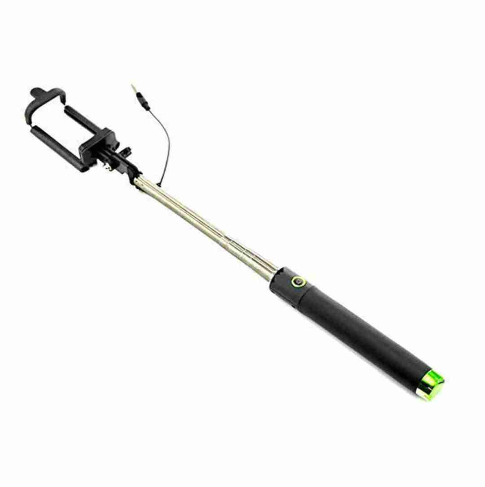 Click Now Pocket Sized Monopod with AUX Selfie Stick for iPhone and Android and All Smartphones (Multicolor)