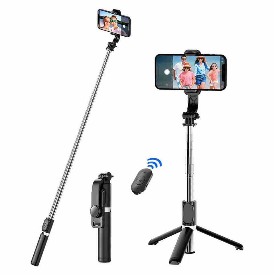 Selfie Stick Tripod, Extendable to 39 Inch Tripod Stand with Wireless Remote