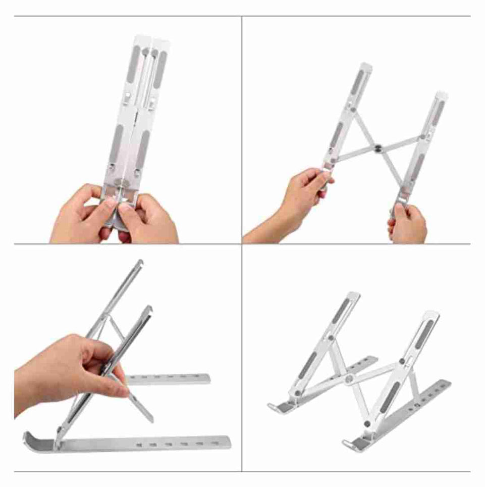 Silver Heavy Quality Foldable Aluminum Laptop Stand