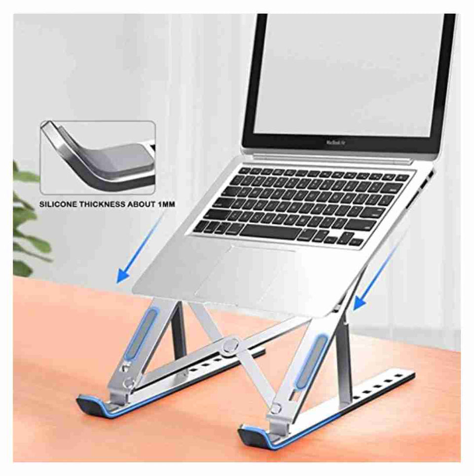 Silver Heavy Quality Foldable Aluminum Laptop Stand