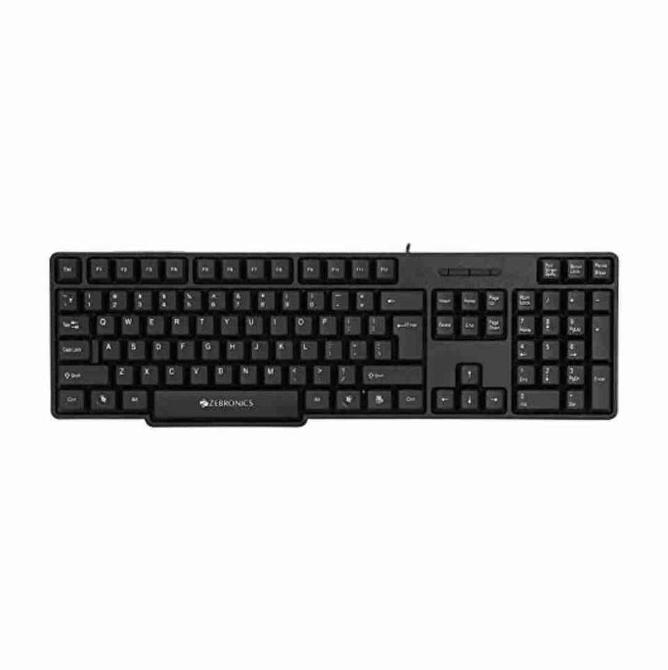 Zebronics USB Keyboard with Rupee Key, USB Interface and Retractable Stand - K20