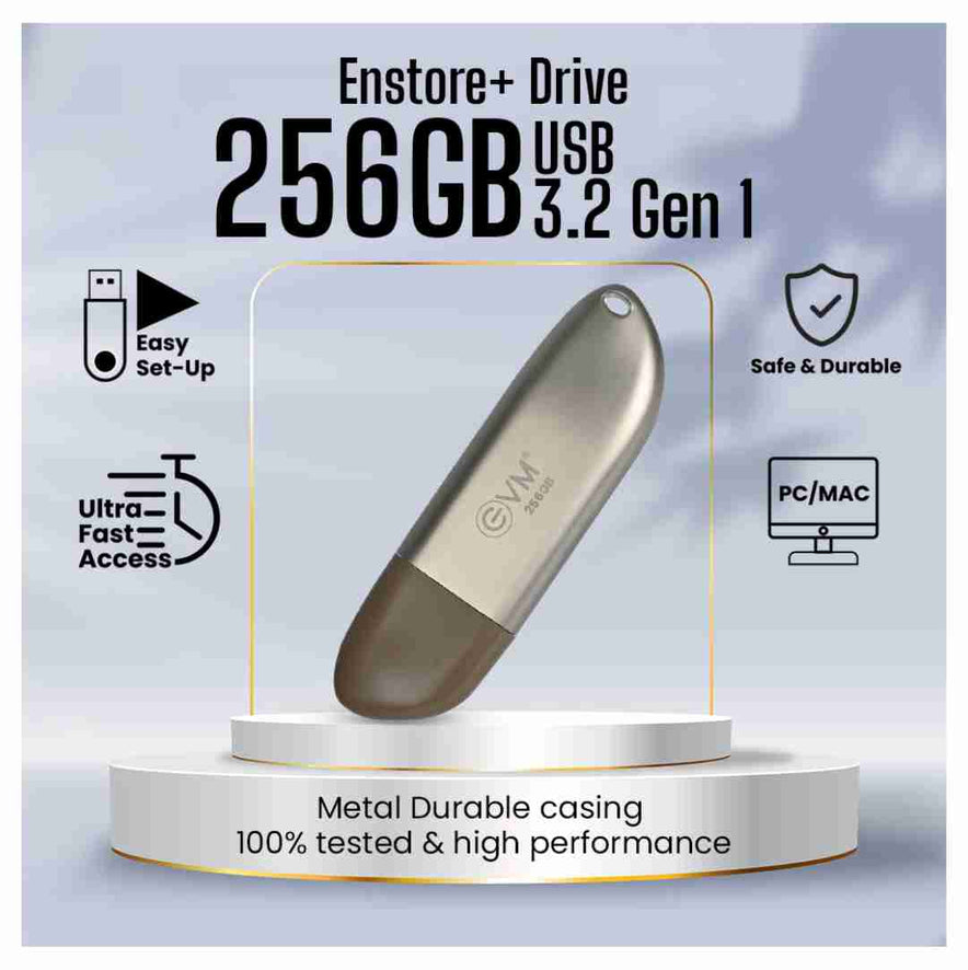 EVM  Pen Drive 256GB ENSTORE+ DRIVE USB 3.2 GEN 1 Metal Pen Drive