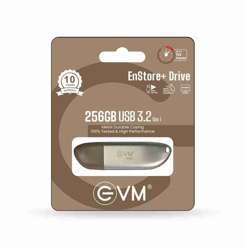 EVM  Pen Drive 256GB ENSTORE+ DRIVE USB 3.2 GEN 1 Metal Pen Drive