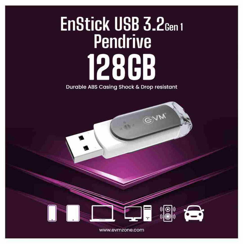 EVM  Pen Drive 128GB ENSTORE+ DRIVE USB 3.2 GEN 1 Metal Pen Drive