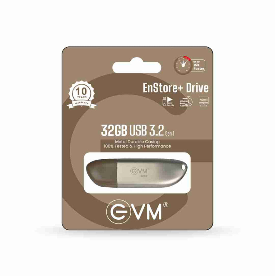 EVM  Pen Drive 32GB ENSTORE+ DRIVE USB 3.2 GEN 1 Metal Pen Drive