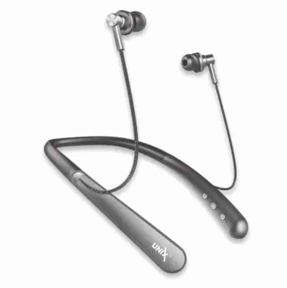 Unix UNPARALLED SOUND QUALITY TALK TIME 70 HRS Bluetooth Headset  (Grey, In the Ear)