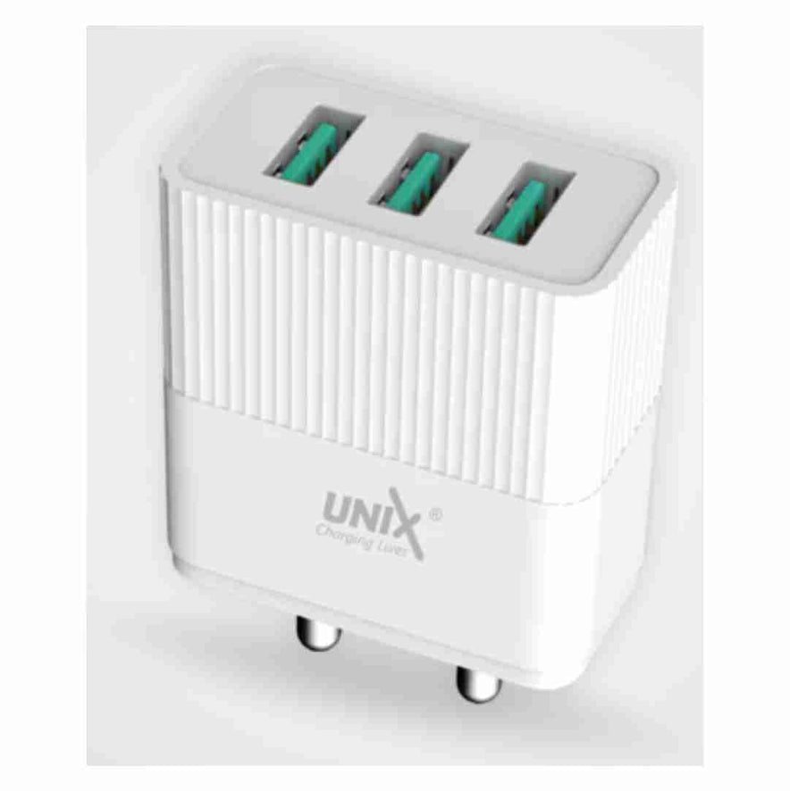 UNIX UX-106 3.4Amp 3 Usb Travel Charger With Type-C Cable